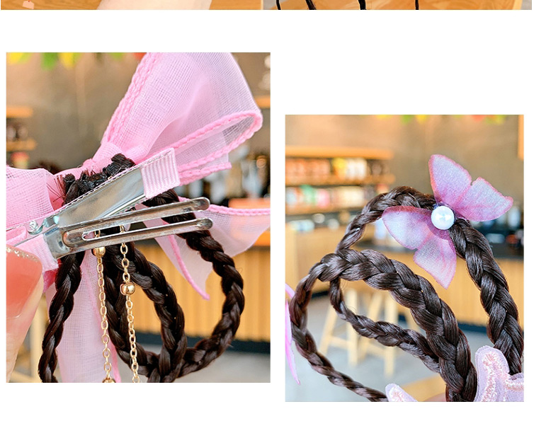 Fashion 2 Pink Butterfly Hairpins Children