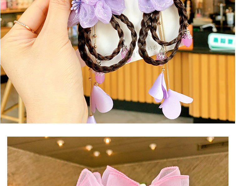Fashion 2 Purple Flower Hairpins Children