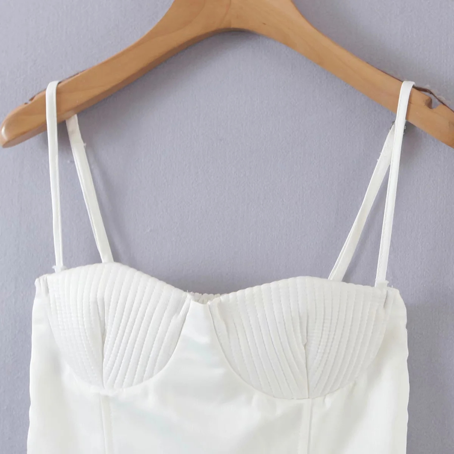 Fashion White Shell Shorts Suspenders,Tank Tops & Camis