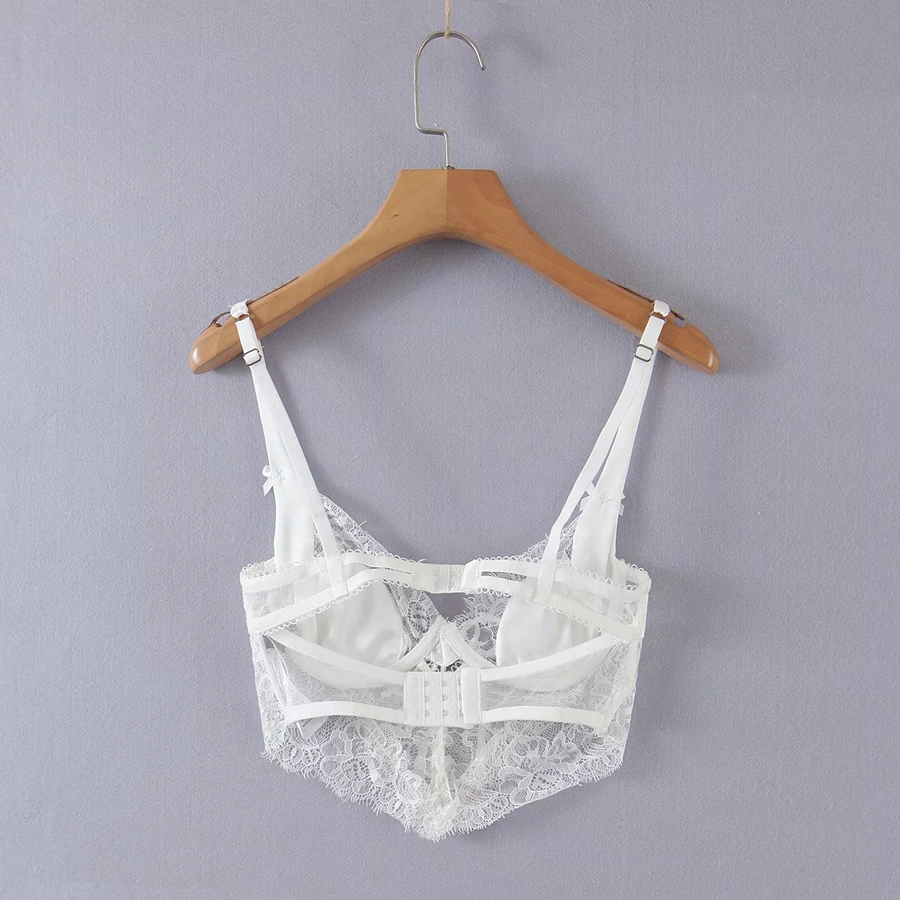 Fashion White Lace See-through Sling Top,Tank Tops & Camis