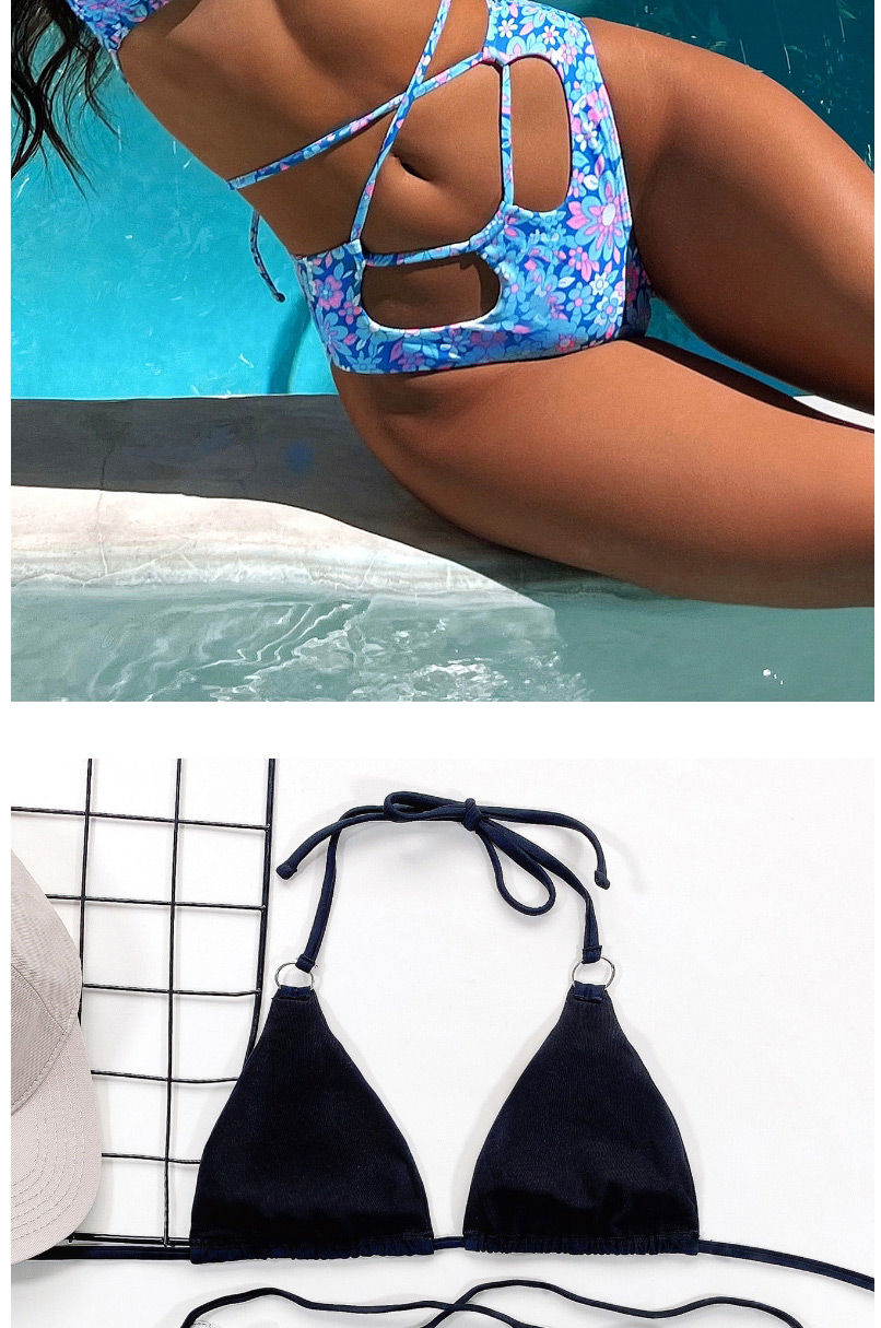 Fashion Black Triangle Hollow Split Swimsuit,Bikini Sets