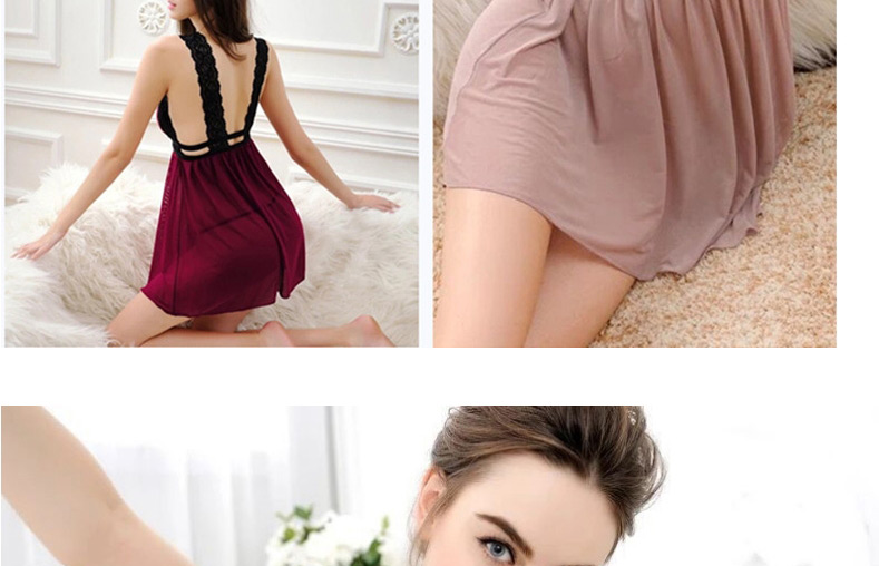 Fashion Bean Paste Lace Patent Leather Hollow Sling One-piece Skirt,Mini & Short Dresses