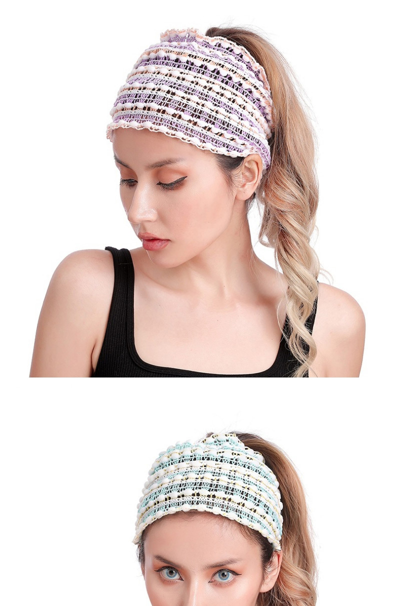 Fashion Turquoise Knitted Hollow Seamless Headband,Hair Ribbons