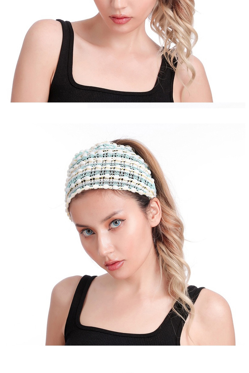 Fashion Turquoise Knitted Hollow Seamless Headband,Hair Ribbons