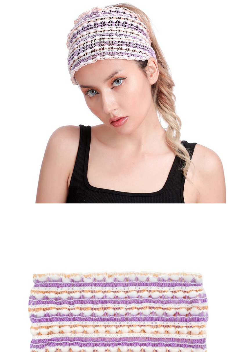 Fashion Pink Purple Knitted Hollow Seamless Headband,Hair Ribbons