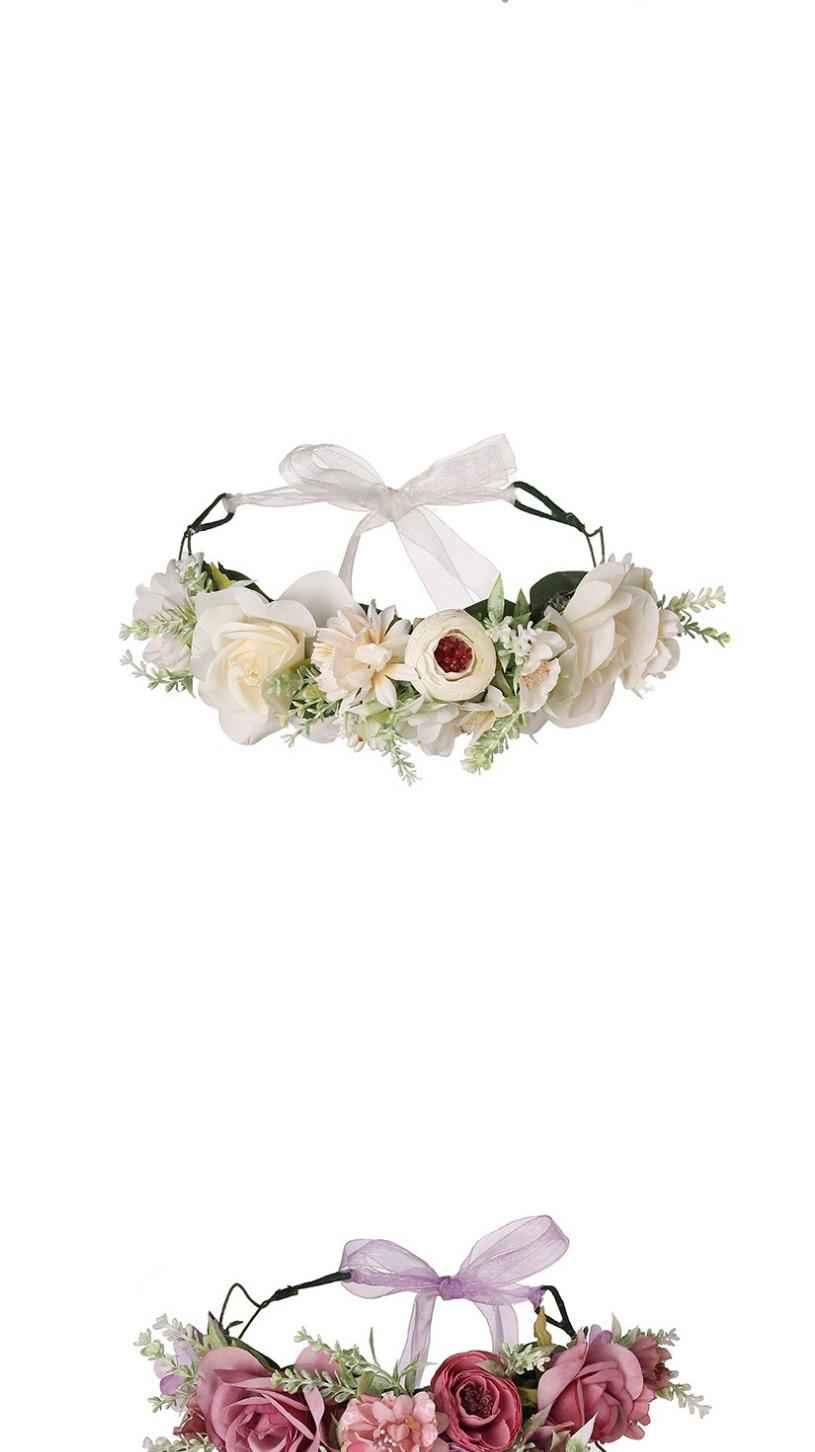 Fashion White Fabric Rose Flower Garland,Head Band