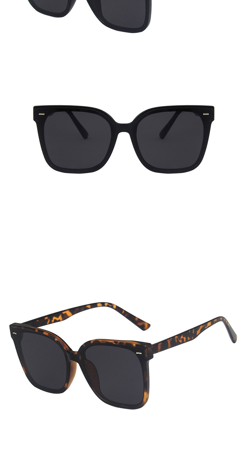 Fashion Beige All Gray Square Rice Nail Sunglasses,Women Sunglasses
