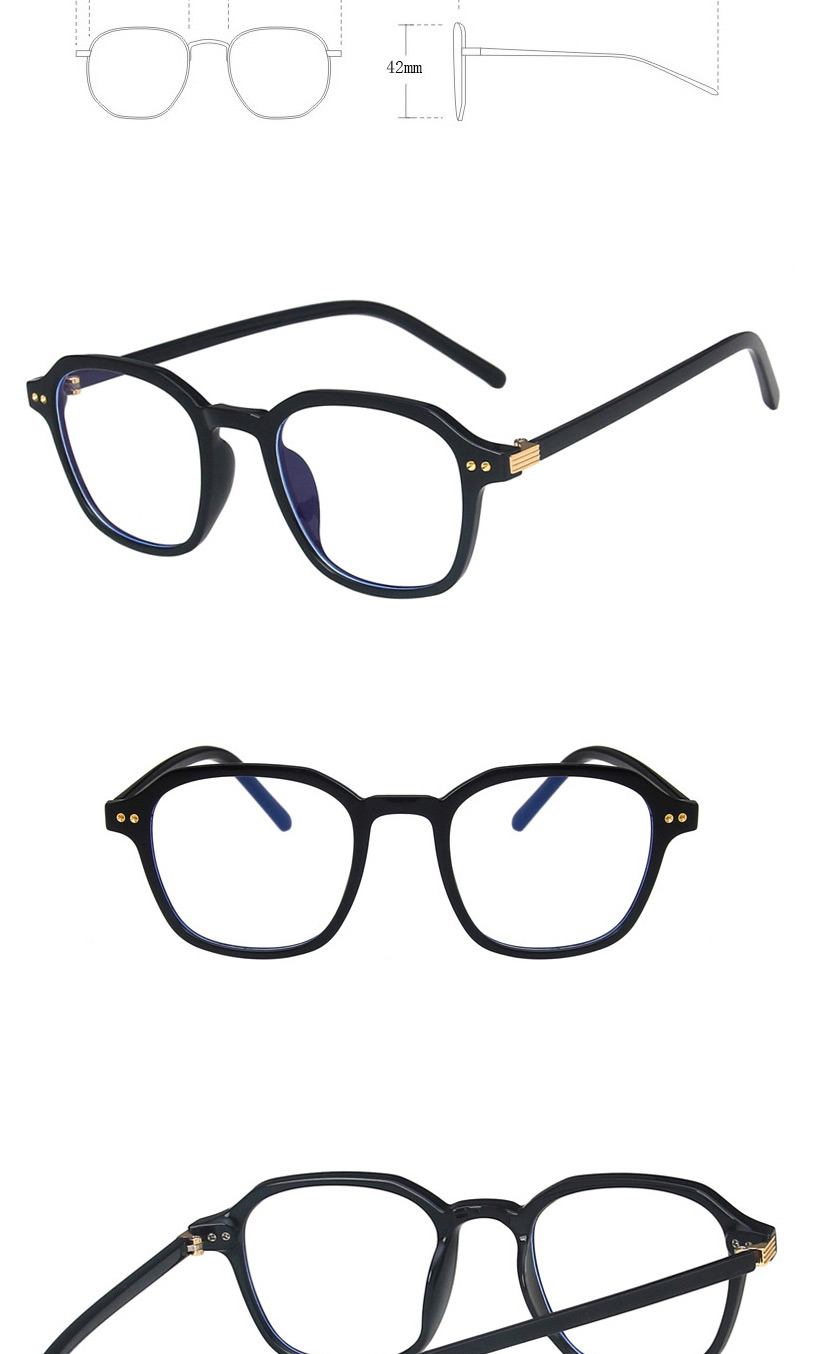 Fashion Transparent Gray Square Rice Nail Flat Glasses,Fashion Glasses