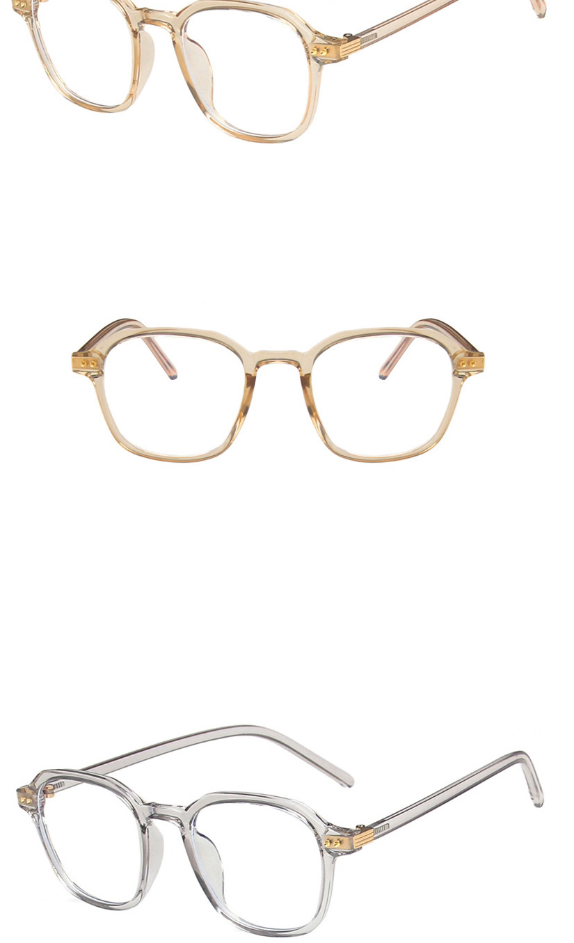 Fashion Transparent Gray Square Rice Nail Flat Glasses,Fashion Glasses