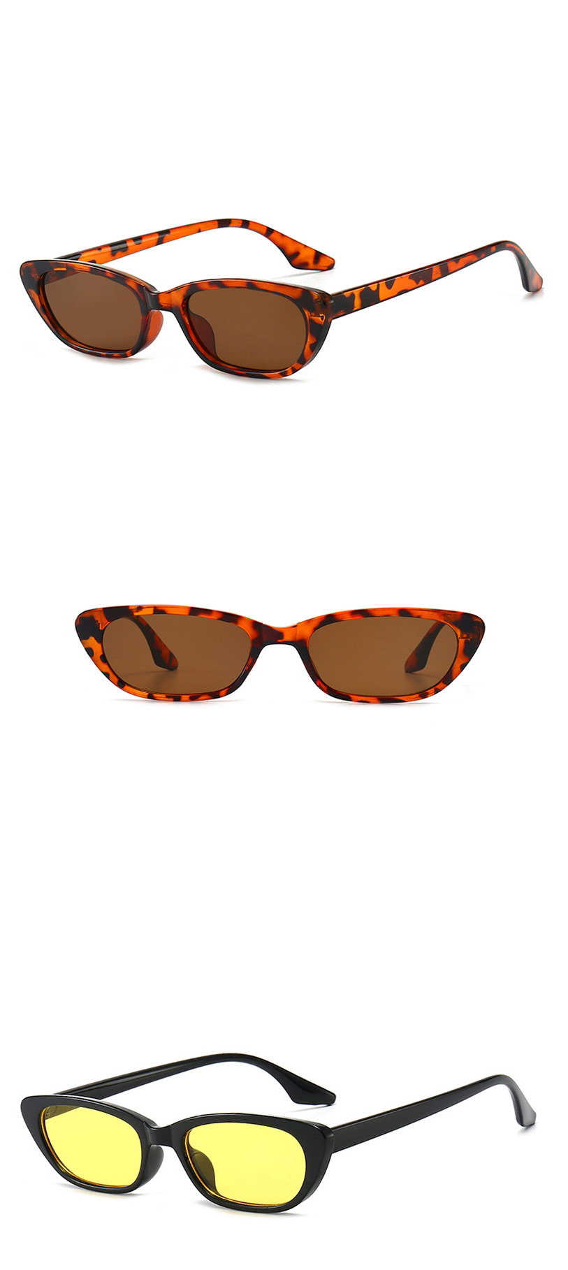 Fashion Leopard Tea Chips Small Frame Sunglasses,Women Sunglasses