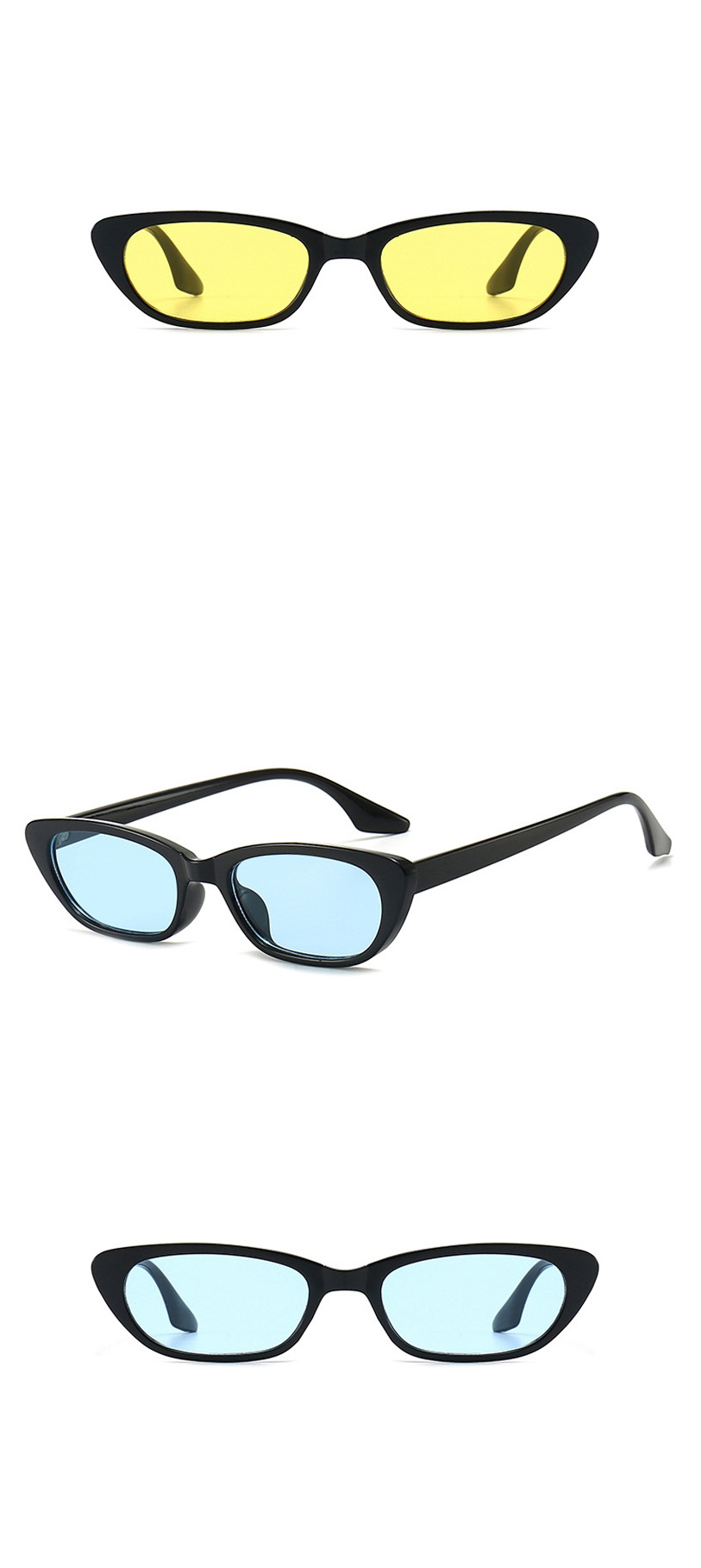 Fashion Bright Black And Blue Film Small Frame Sunglasses,Women Sunglasses