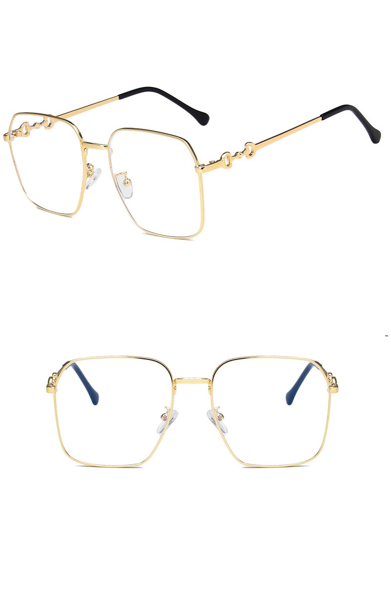 Fashion Silver White Horsebit Flat Glasses Frame,Fashion Glasses