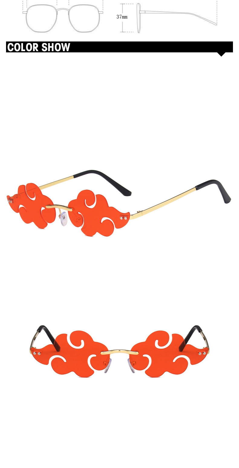 Fashion Orange Yellow Rimless Cloud Sunglasses,Women Sunglasses