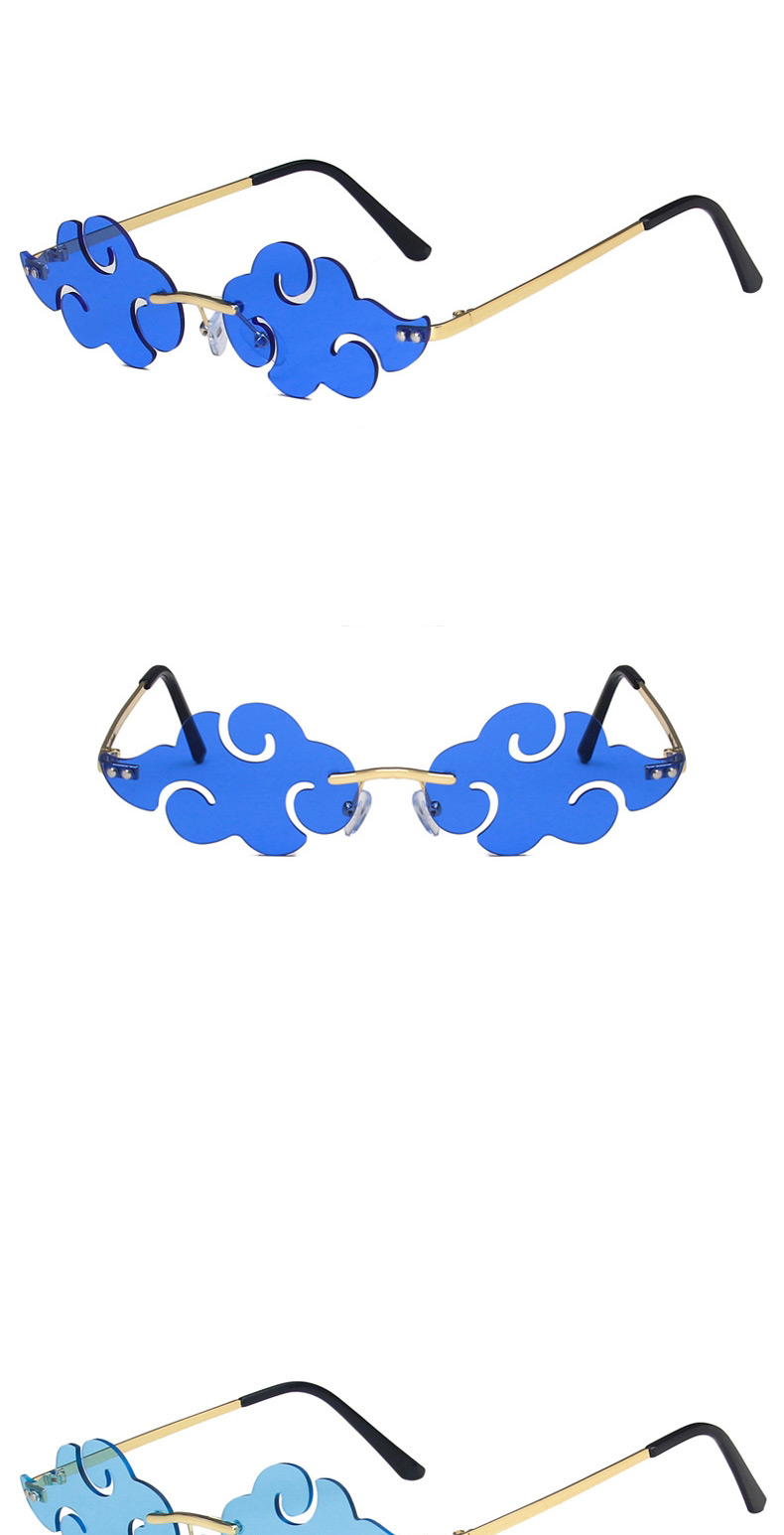 Fashion Light Blue Rimless Cloud Sunglasses,Women Sunglasses