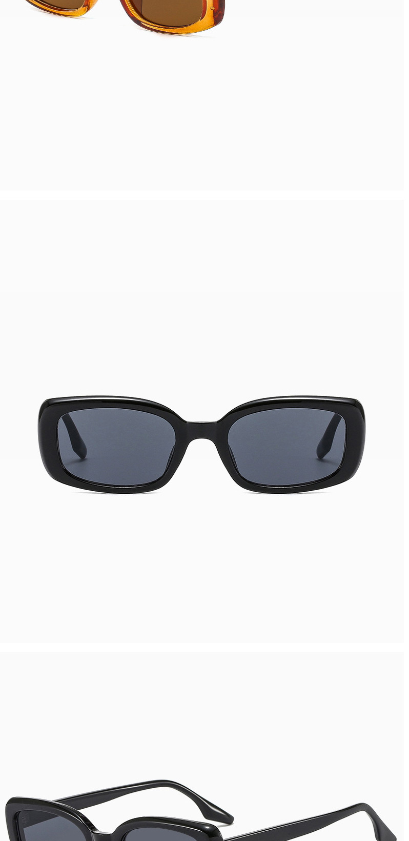 Fashion Bright Black All Gray Square Shade Sunglasses,Women Sunglasses