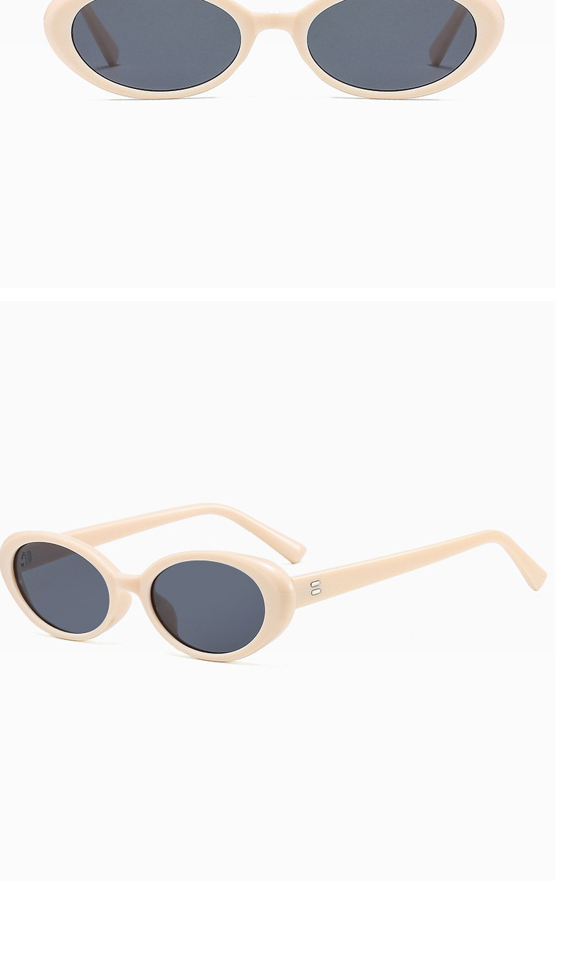 Fashion Champagne Oval Studded Sunglasses,Women Sunglasses