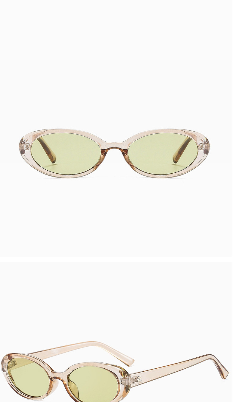 Fashion Jelly Tea Oval Studded Sunglasses,Women Sunglasses