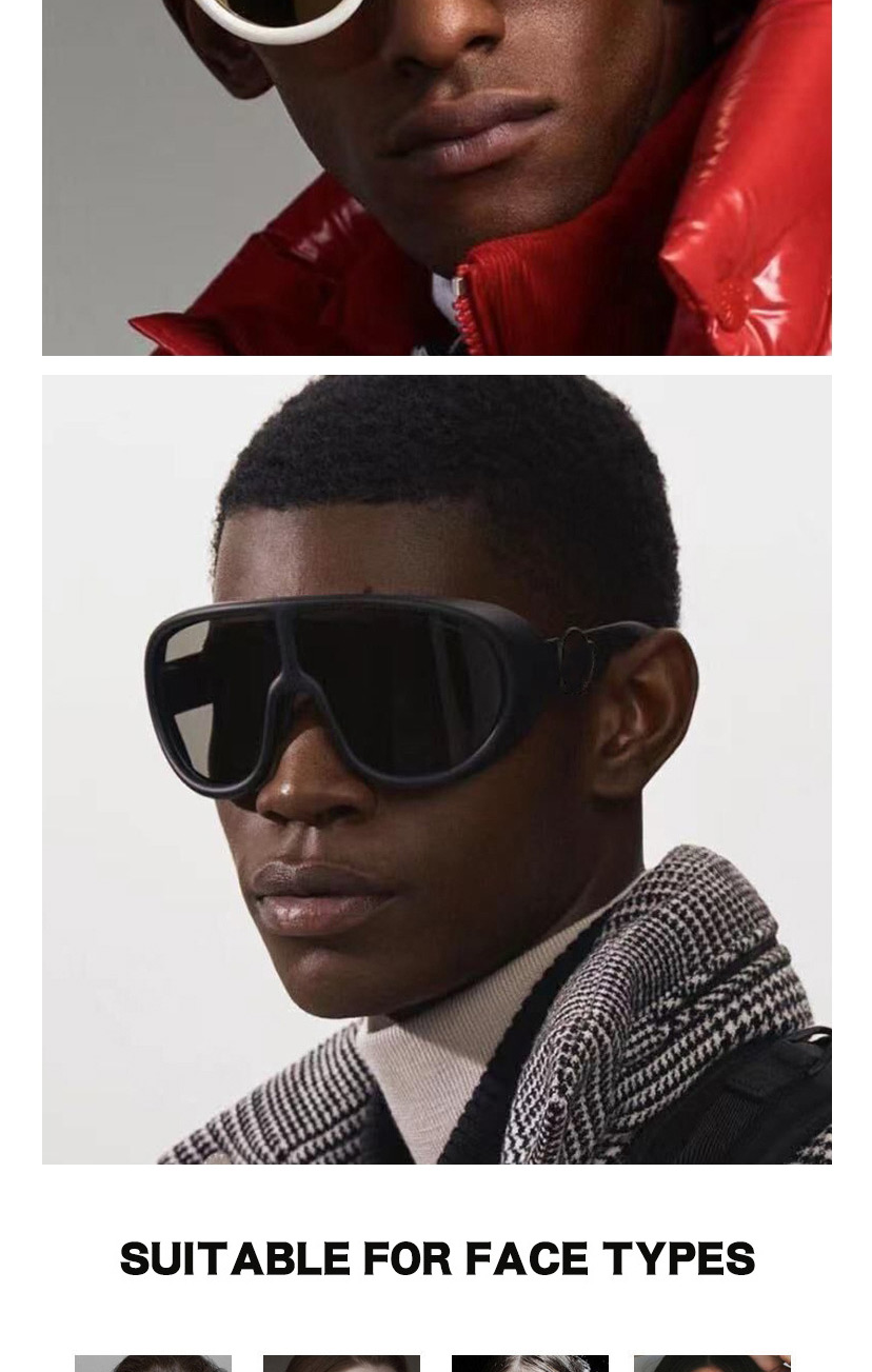 Fashion Real Platinum Film Thick-sided Big Frame Ski Sunglasses,Women Sunglasses
