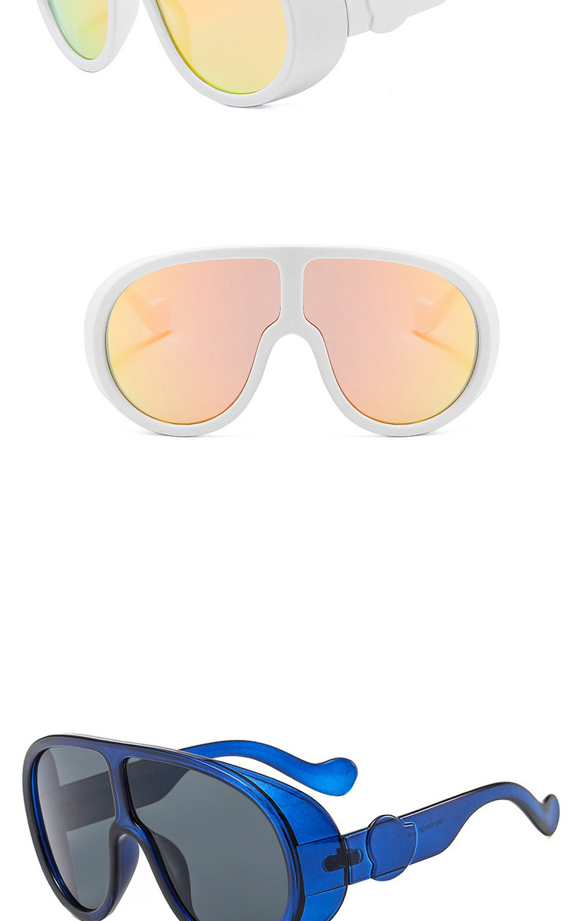 Fashion Blue Frame Gray Piece Thick-sided Big Frame Ski Sunglasses,Women Sunglasses