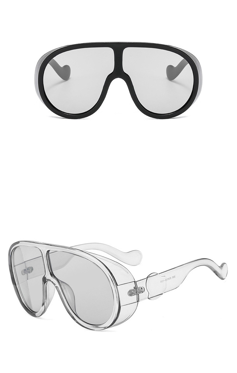Fashion Blue Frame Gray Piece Thick-sided Big Frame Ski Sunglasses,Women Sunglasses