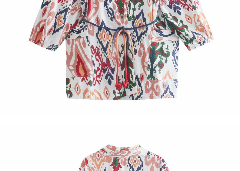 Fashion Color Flower Print Kimono Lace Coat,Coat-Jacket