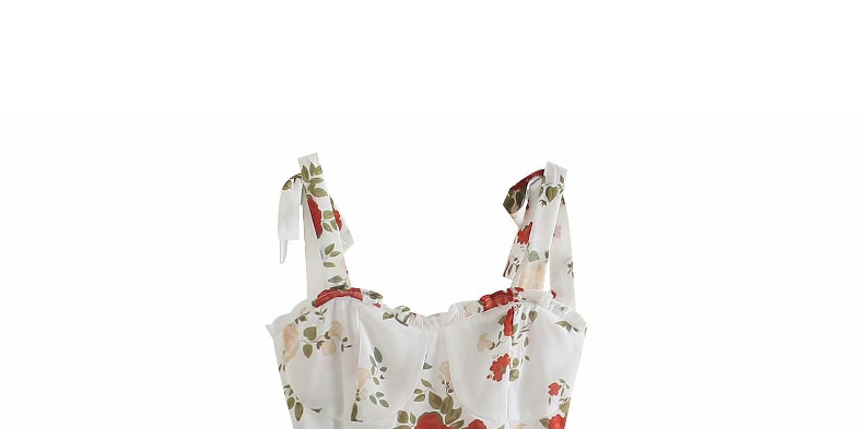 Fashion Photo Color Flower Print Suspender Dress,Mini & Short Dresses
