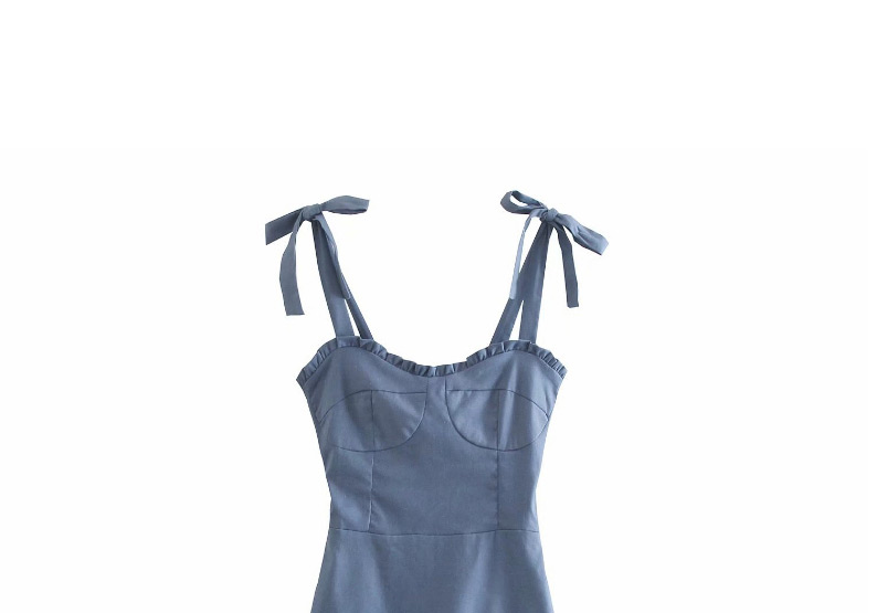 Fashion Blue Sling Strap Dress,Mini & Short Dresses