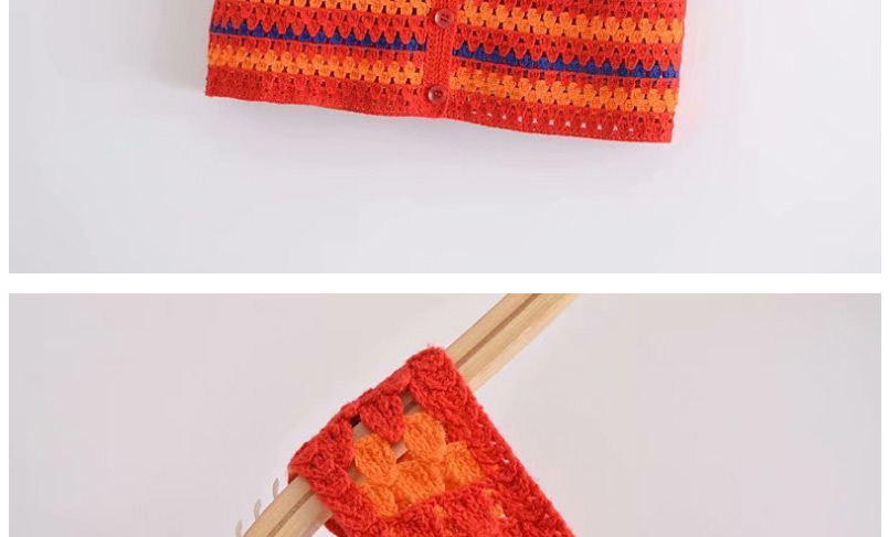 Fashion Orange Crochet Sling Top,Hair Crown