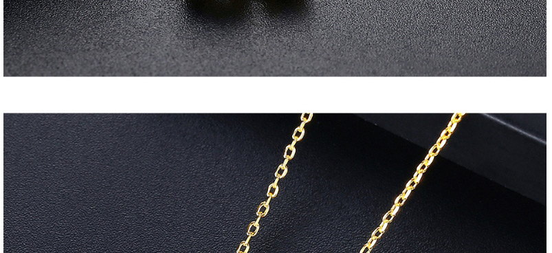 Fashion Golden Love Copper Inlaid Zirconium Necklace,Necklaces