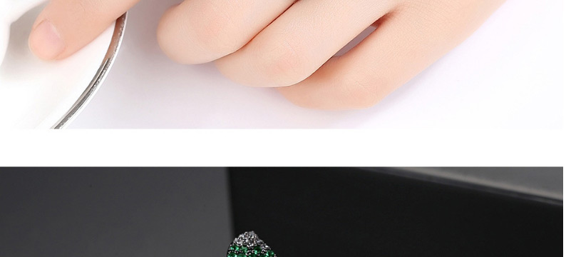 Fashion Silver Copper Inlaid Zirconium Flower Open Ring,Rings