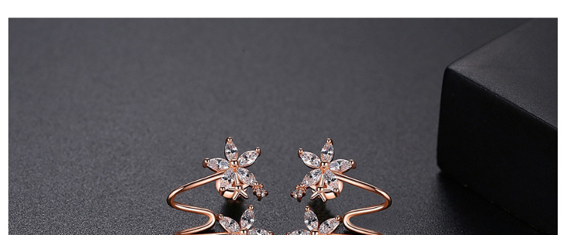 Fashion Silver Flower Copper Inlaid Zirconium Earrings,Earrings