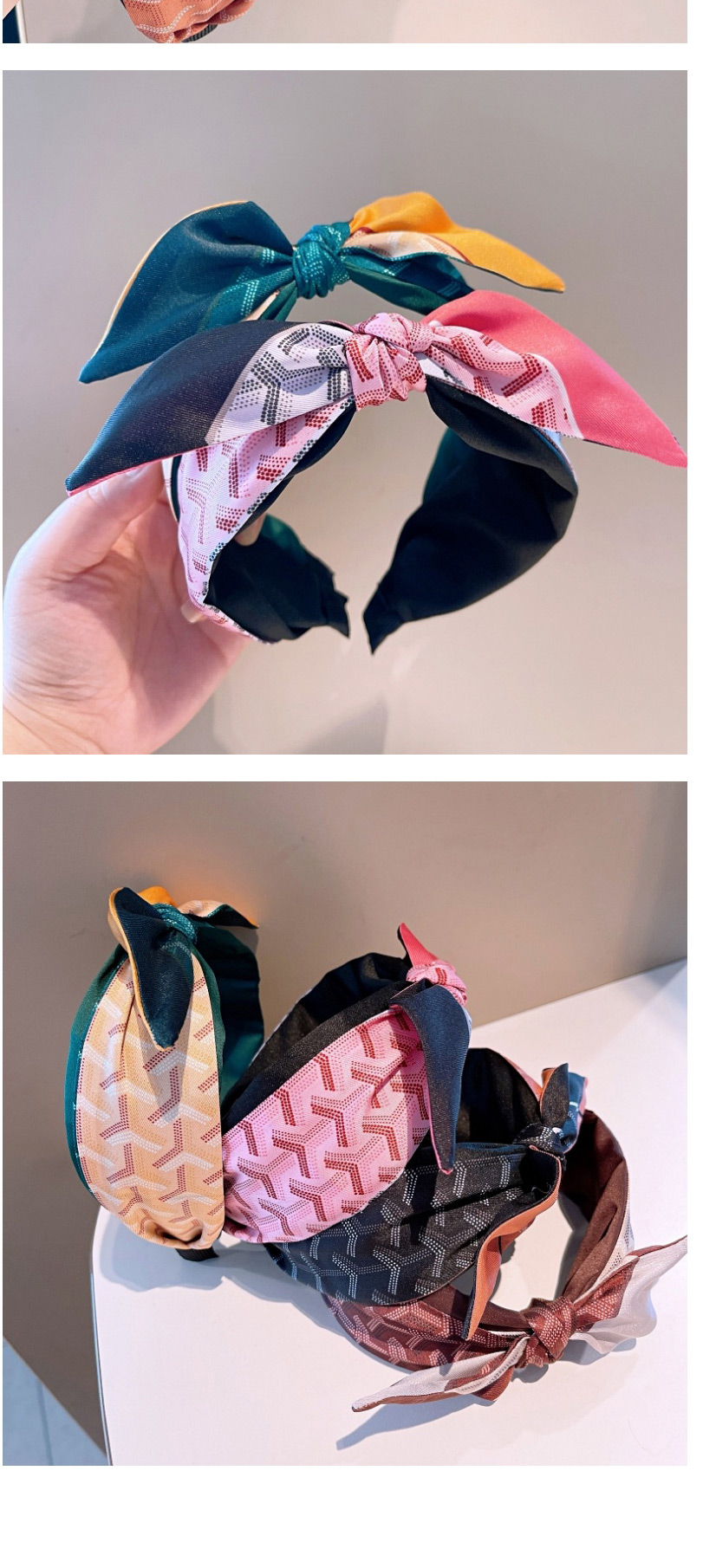 Fashion Dark Blue Pink Fabric Bow Headband,Head Band