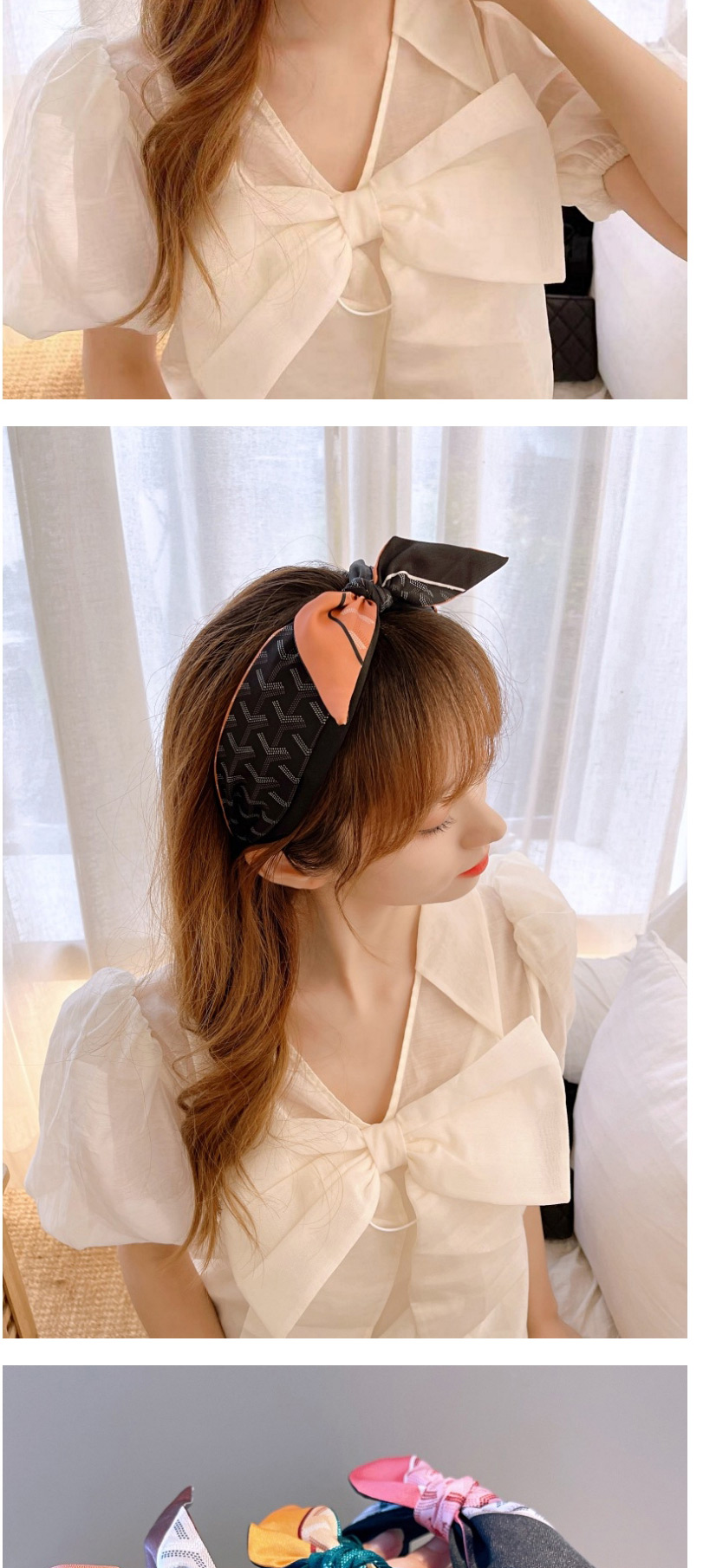 Fashion Black Turmeric Fabric Bow Headband,Head Band