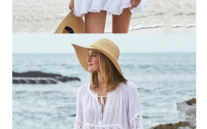 Fashion White Hollow Lace-up Long-sleeved Sun Protection Blouse,Sunscreen Shirts