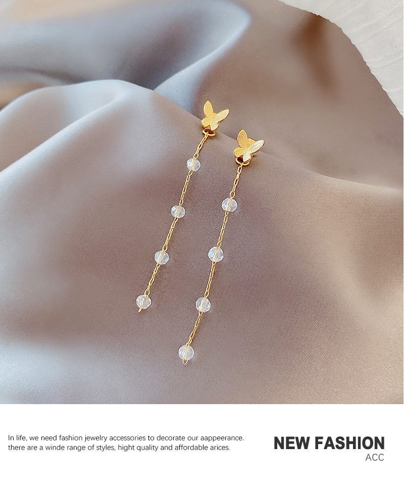 Fashion Golden Butterfly Tassel Earrings,Drop Earrings