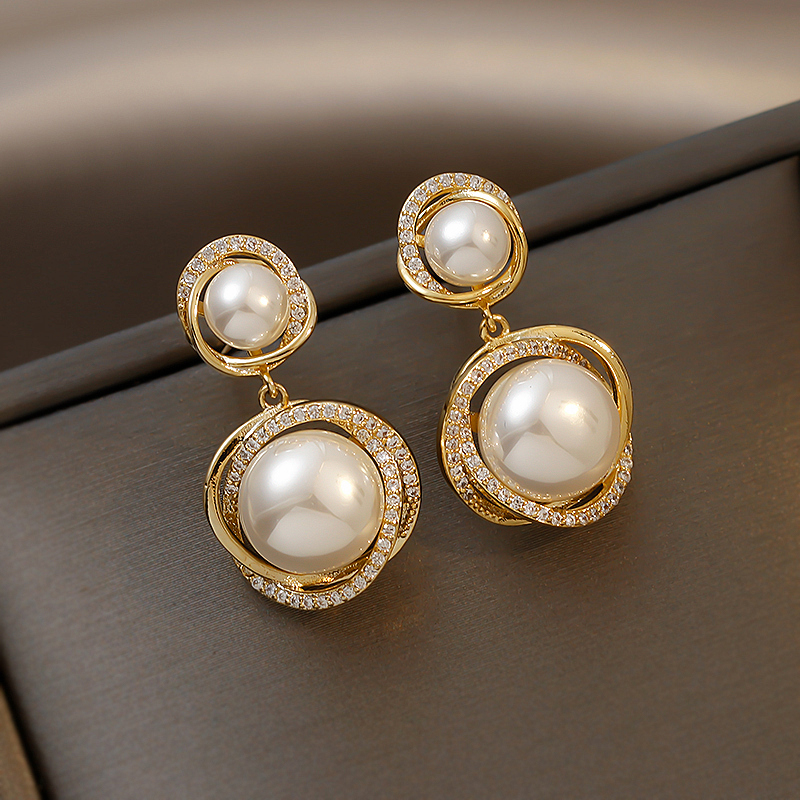 Fashion Golden Geometric Pearl Stud Earrings,Stud Earrings