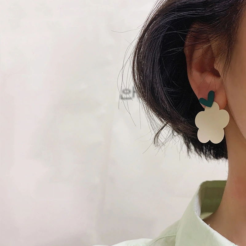 Fashion White Love Flower Stud Earrings,Stud Earrings