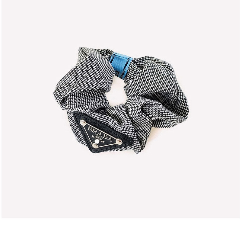 Fashion Large Houndstooth Letter Card Pleated Hair Tie,Hair Ring