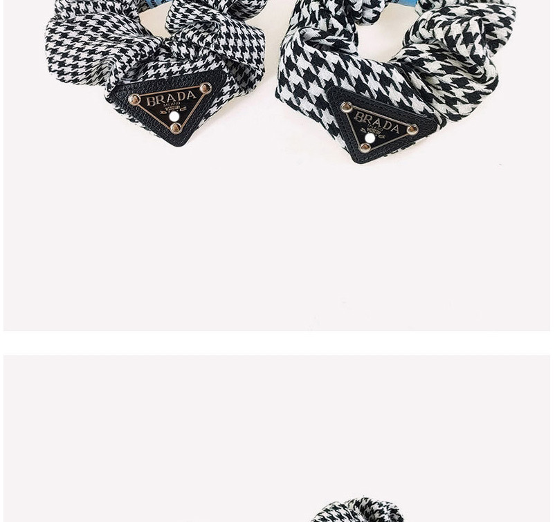 Fashion Small Houndstooth Letter Card Pleated Hair Tie,Hair Ring