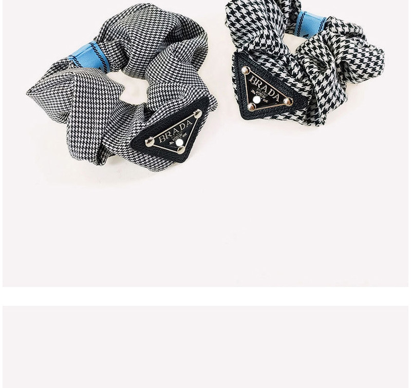 Fashion Medium Houndstooth Letter Card Pleated Hair Tie,Hair Ring