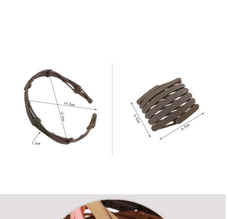 Fashion Coffee Color Plastic Frosted Foldable Headband,Head Band