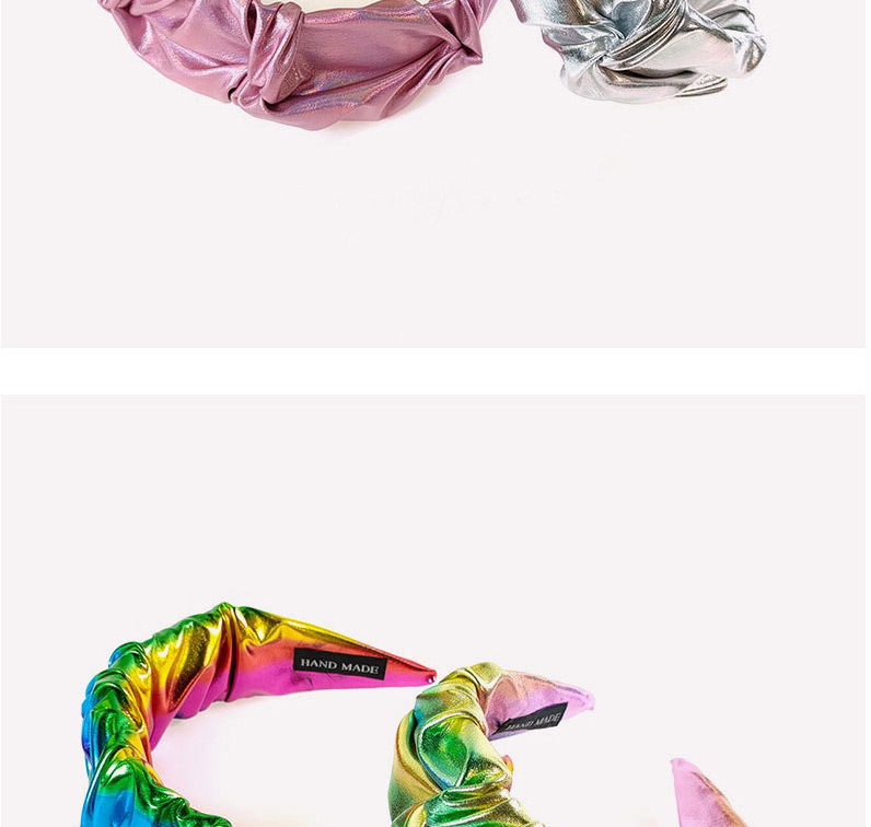 Fashion Silver Color Laser Bud Wide Frilled Headband,Head Band