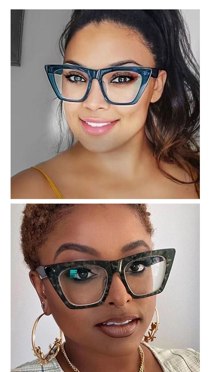 Fashion Green Frame Anti-blue Cat Eye Flat Optical Glasses Frame,Fashion Glasses