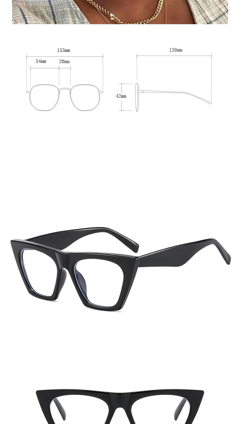 Fashion Bright Black Anti-blue Cat Eye Flat Optical Glasses Frame,Fashion Glasses