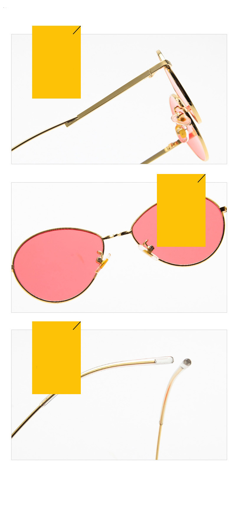 Fashion Silver Color Frame Transparent White Metal Small Frame Round Curved Sunglasses,Women Sunglasses