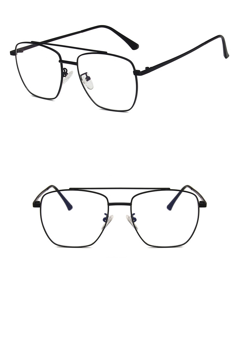 Fashion Silver Color White Double Beam Irregular Flat Glossy Glasses Frame,Fashion Glasses