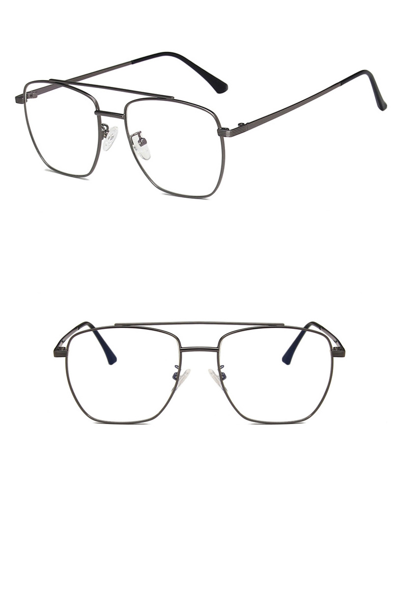 Fashion Gun Double Beam Irregular Flat Glossy Glasses Frame,Fashion Glasses