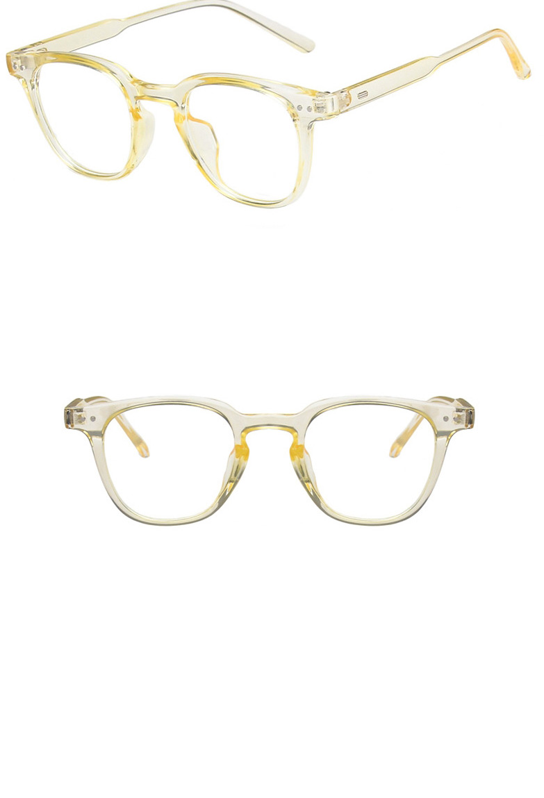 Fashion Transparent Yellow Film Rice Nice Flat Glossy Glasses Frame,Fashion Glasses