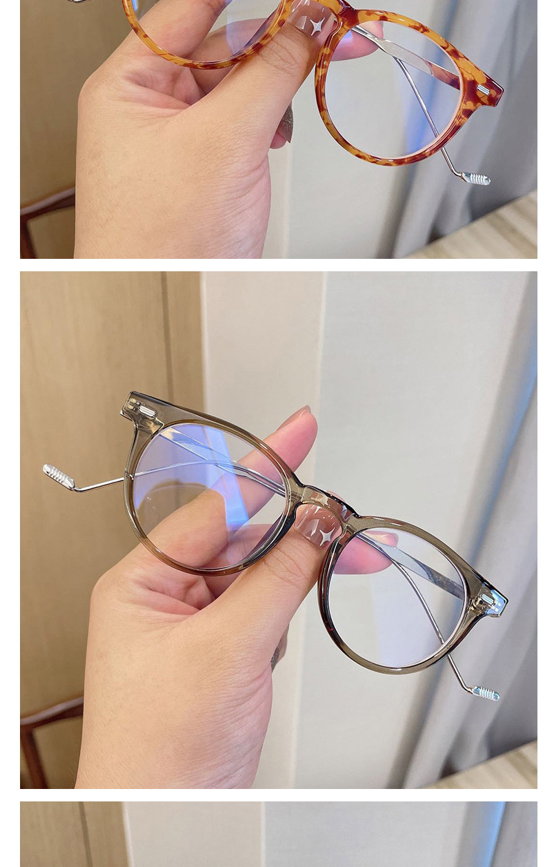 Fashion Huang Leopard Rice Nail Circular Flat Glossy Glasses Frame,Fashion Glasses