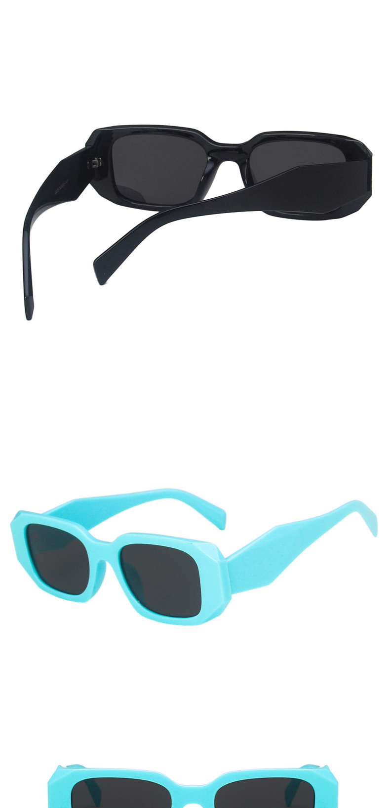 Fashion Milan White Light Tea Irregular Thick Side Square Sunglasses,Women Sunglasses